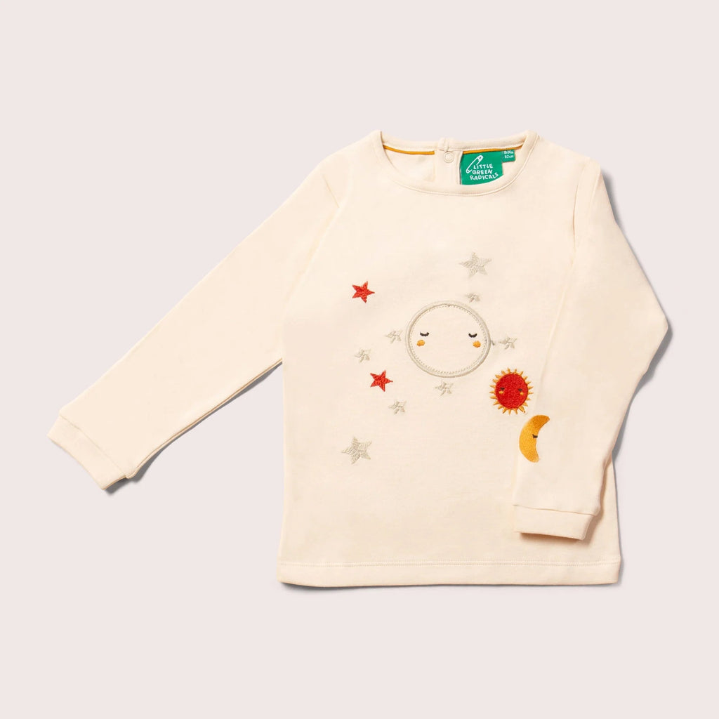 Little Green Radicals: Over The Moon Applique Long Sleeve T-Shirt - Acorn & Pip_Little Green Radicals