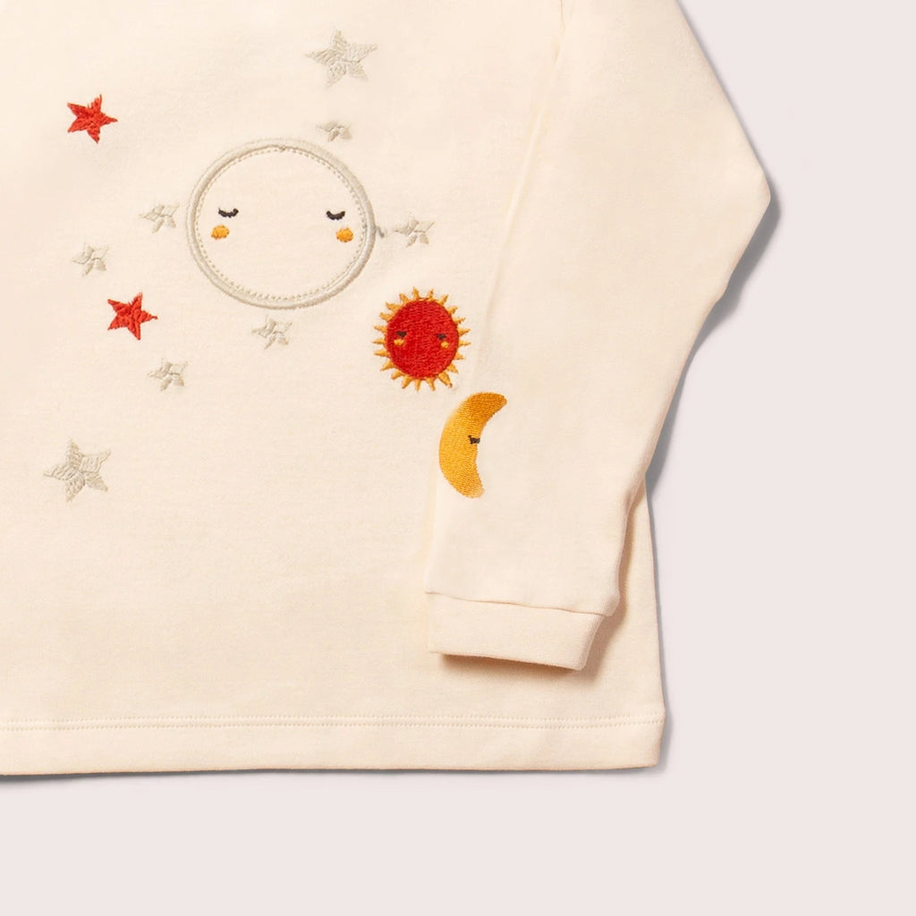 Little Green Radicals: Over The Moon Applique Long Sleeve T-Shirt - Acorn & Pip_Little Green Radicals