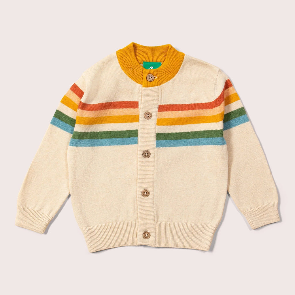 Little Green Radicals: Rainbow Stripes Cardigan - Acorn & Pip_Little Green Radicals