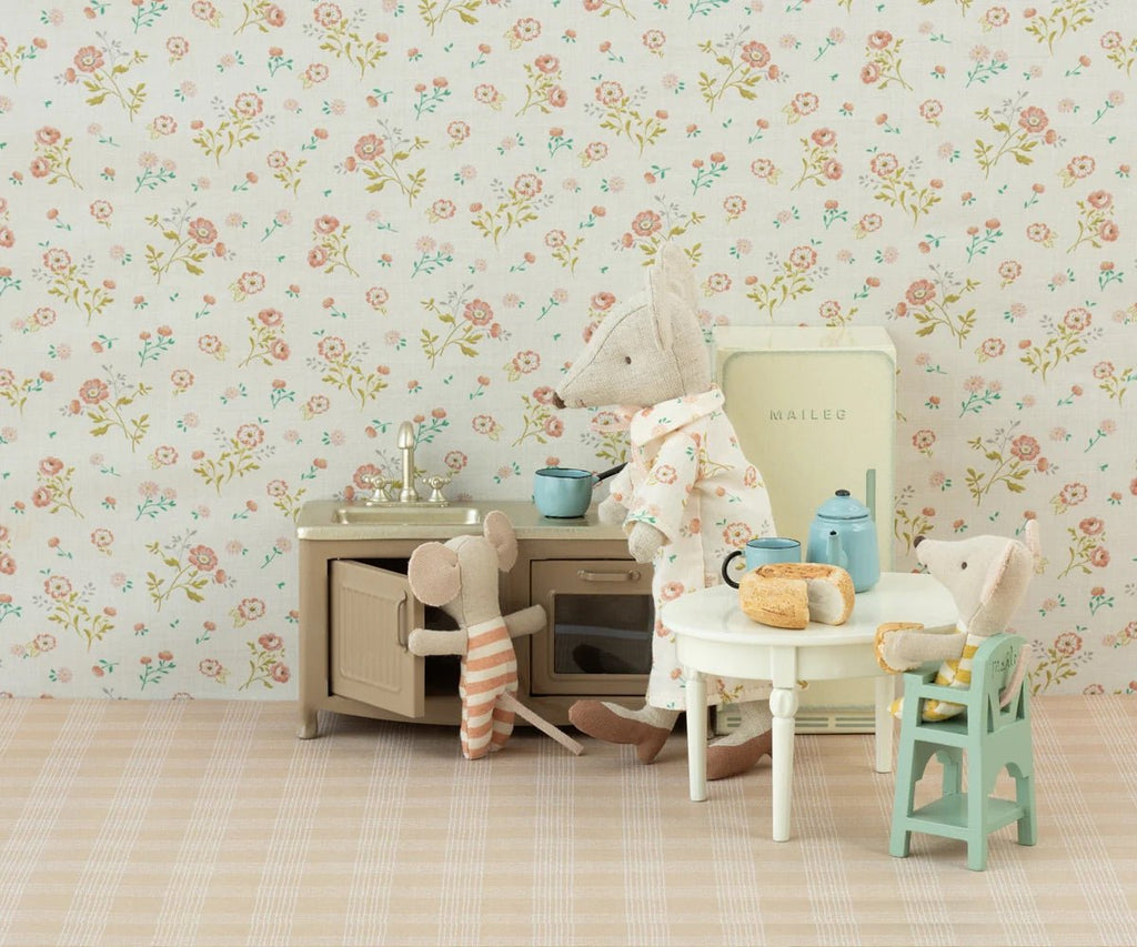 Maileg: High chair, Baby Mouse - Mint - Acorn & Pip_Maileg