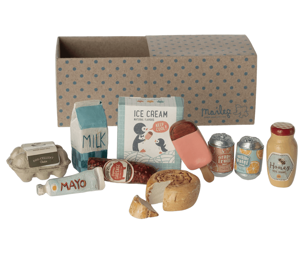 Maileg: Miniature Grocery Box - Acorn & Pip_Maileg