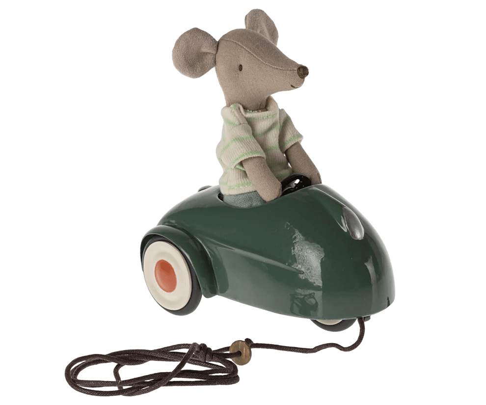 Maileg: Mouse Car - Dark Green - Acorn & Pip_Maileg