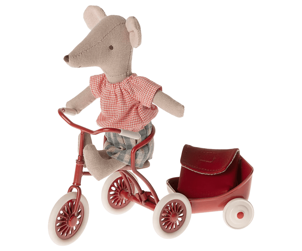 Maileg: Tricycle mouse, Big sister - Red - Acorn & Pip_Maileg