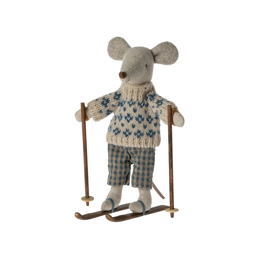 Maileg: Winter Mouse with Ski Set - Dad - Acorn & Pip_Maileg