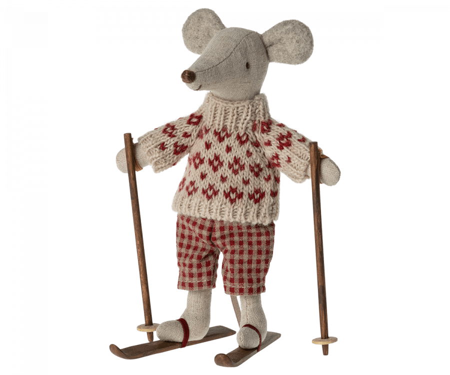 Maileg: Winter Mouse with Ski Set - Mum - Acorn & Pip_Maileg