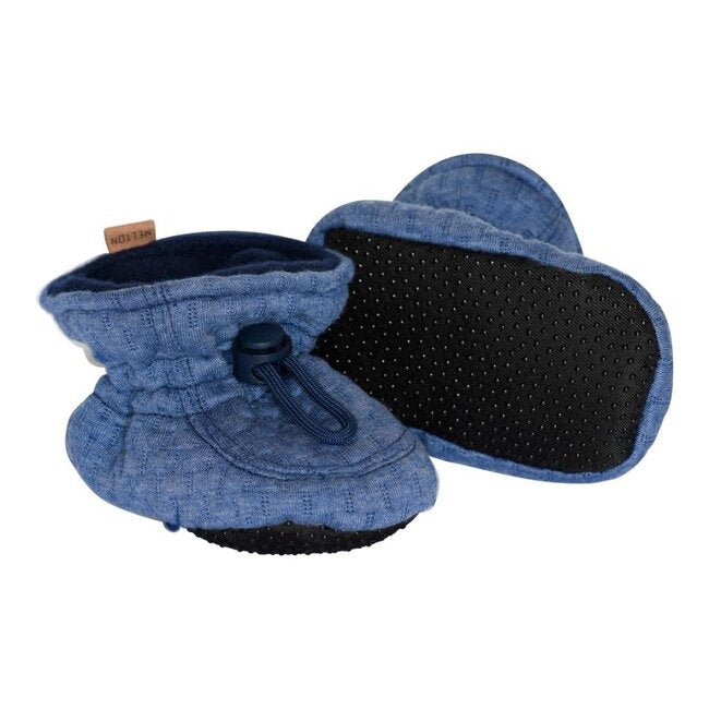 Melton: Structure textile slippers - Blue