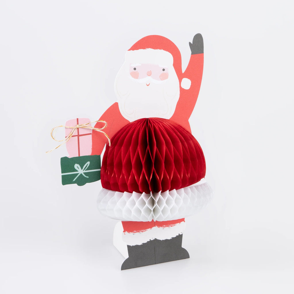 Meri Meri: Honeycomb Santa Stand Up Card - Acorn & Pip_Meri Meri