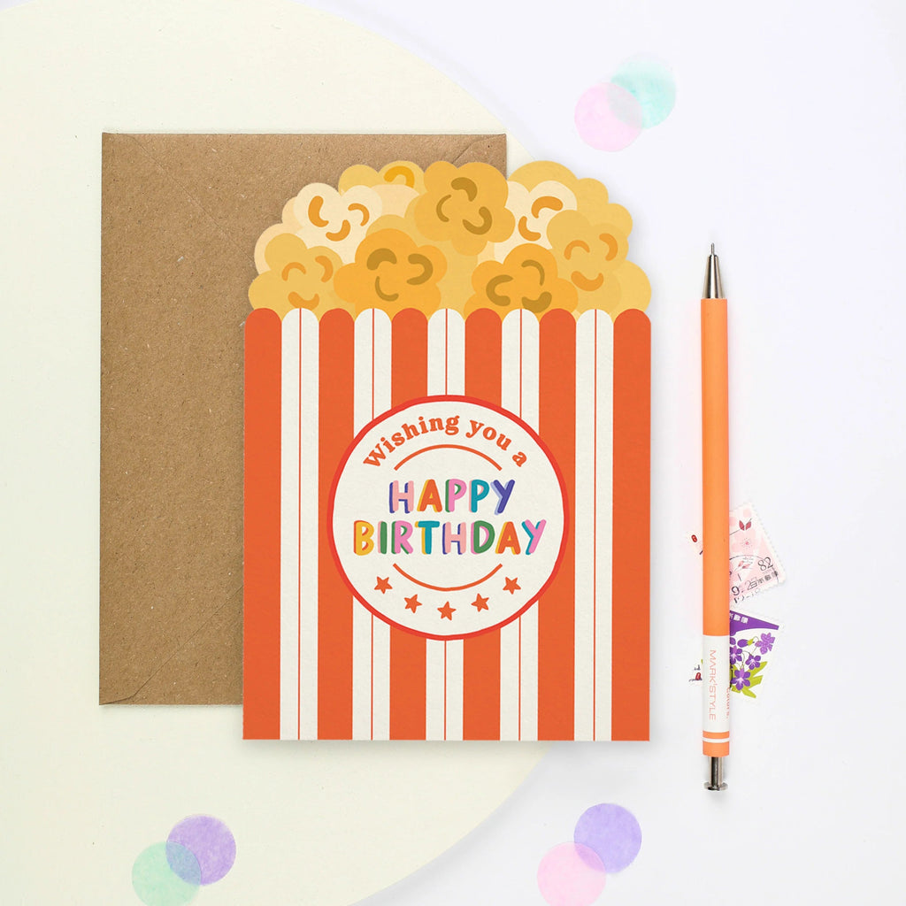 Mifkins: Popcorn Birthday Card - Acorn & Pip_Mifkins