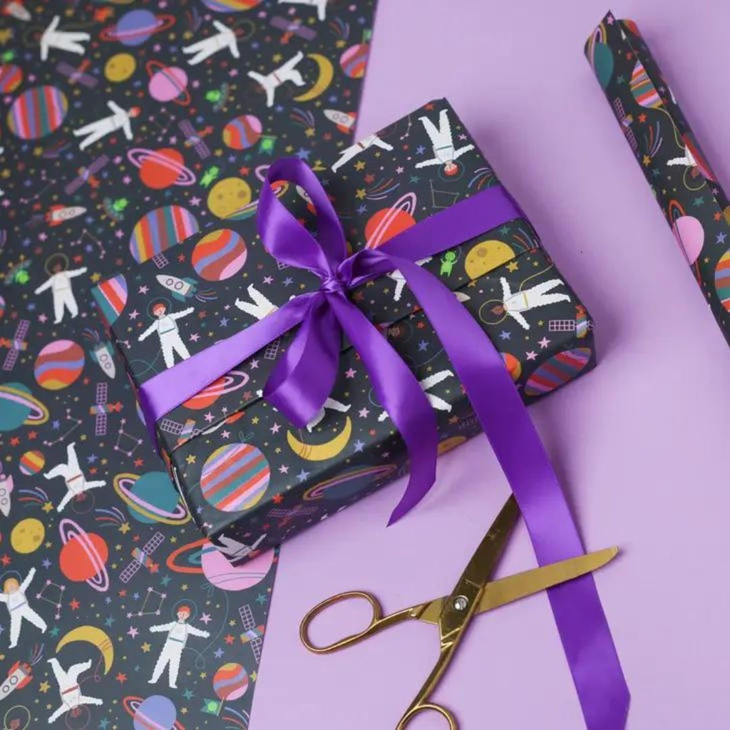 Mifkins: Space Gift Wrap Sheet - Acorn & Pip_Mifkins