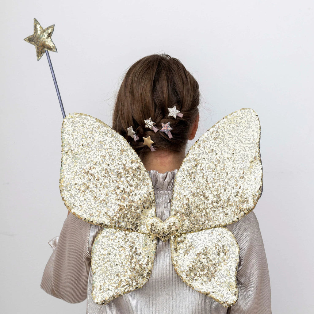 Mimi & Lula: Sequin Wand - SILVER - GREY / GOLD STAR - Acorn & Pip_Mimi & Lula