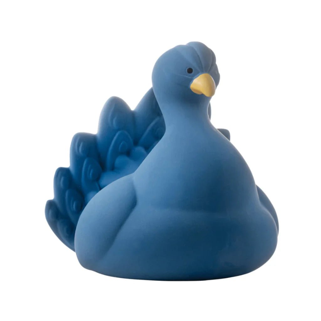 Natruba: Natural Rubber Bath Toy - Blue Peacock - Acorn & Pip_Natruba