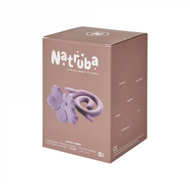 Natruba: Natural Rubber Bath Toy - Purple Flower - Acorn & Pip_Natruba