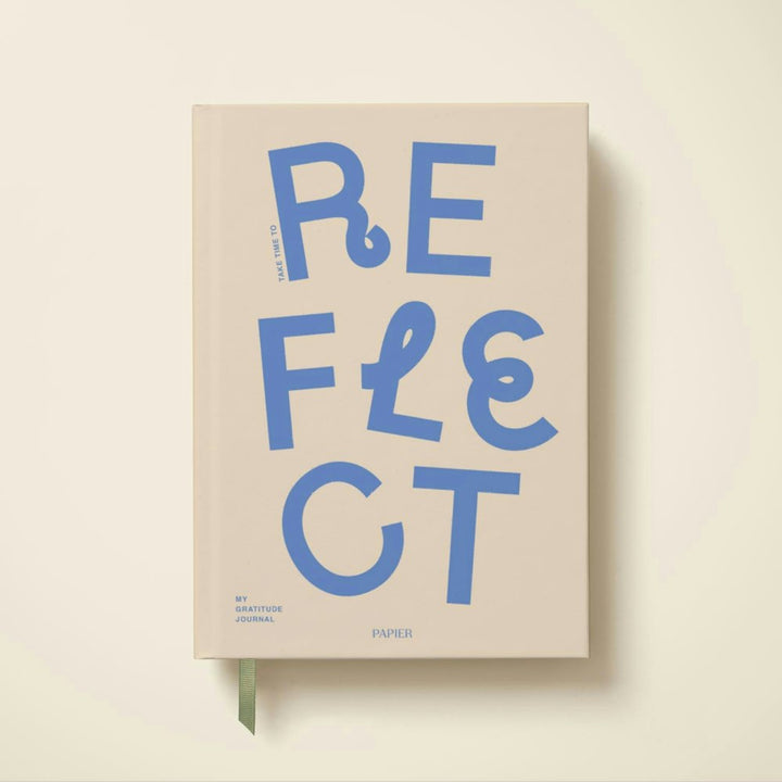 Papier Reflect cream and blue gratitude journal