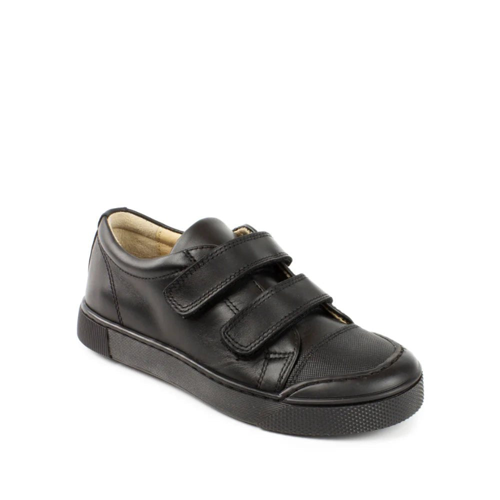 Petasil: Linus 2 Velcro School Shoes - Black Leather - Acorn & Pip_Petasil