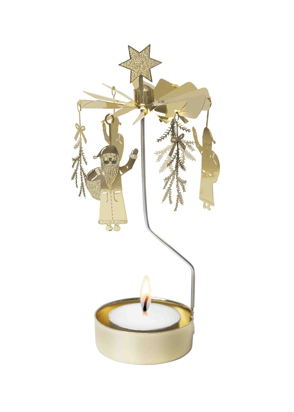 Pluto Design Claus Christmas Tealight Spinner – Gold