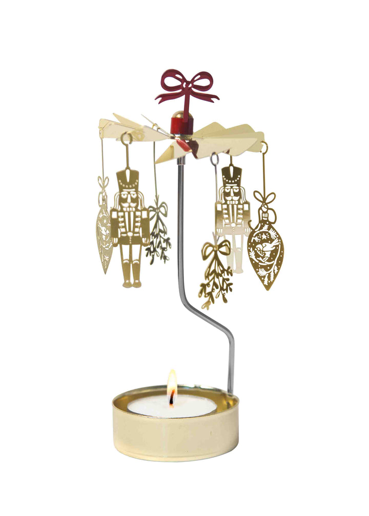Gold Noel Christmas tealight spinner