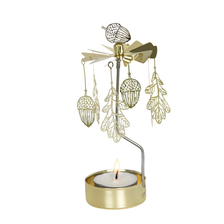 Pluto Design Oak Tealight Spinner – Gold