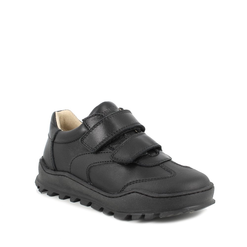 Primigi: Boys Grip School Shoes - Black Leather - Acorn & Pip_Primigi