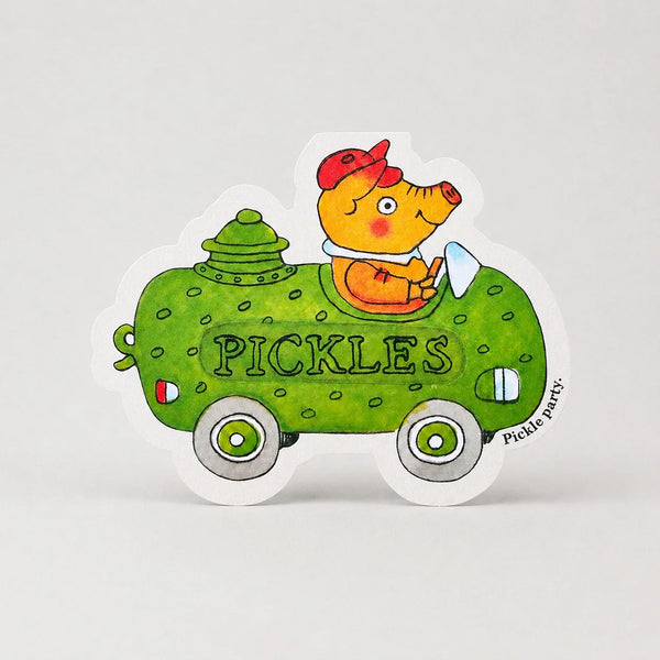 Studio Boketto Richard Scarry Pickle Pig Car Greetings Card