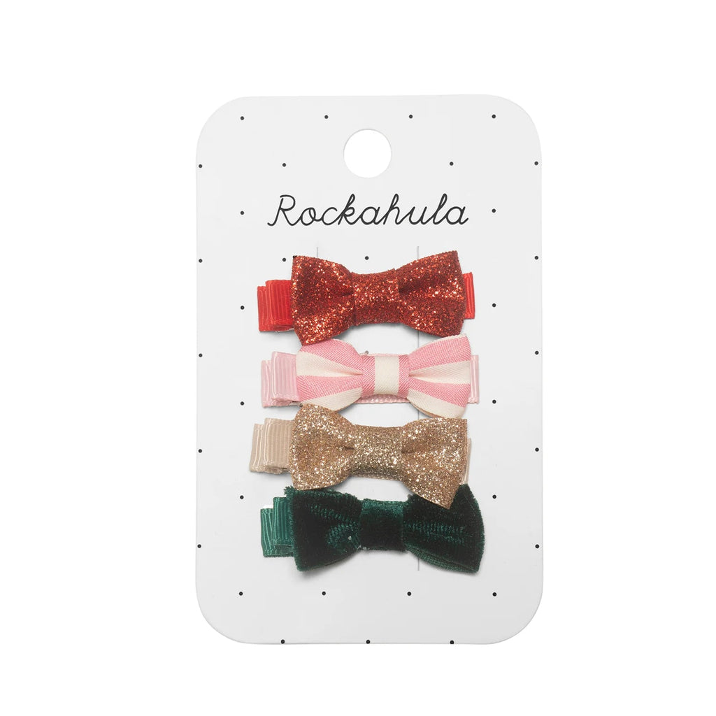 Rockahula: Jolly Christmas Mini Bow Clip - Acorn & Pip_Rockahula