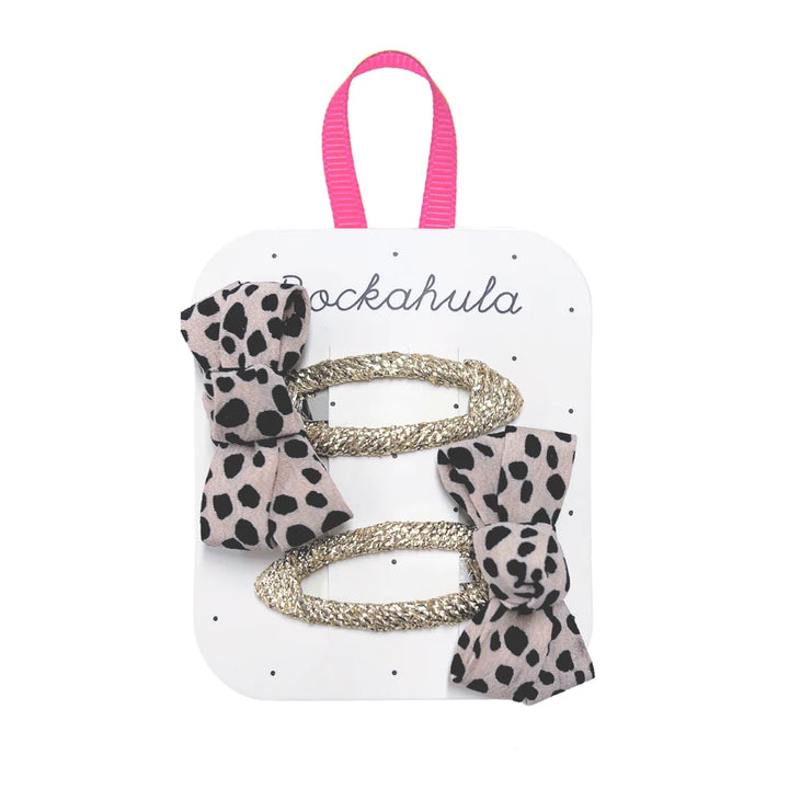 Rockahula leopard print bow hair clips