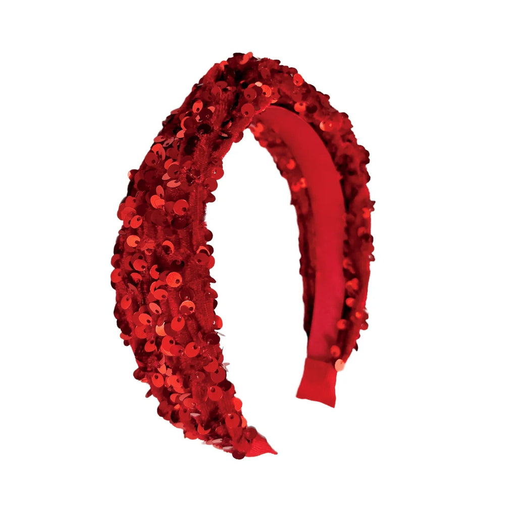 Rockahula: Sequin Velvet Headband - Red - Acorn & Pip_Rockahula