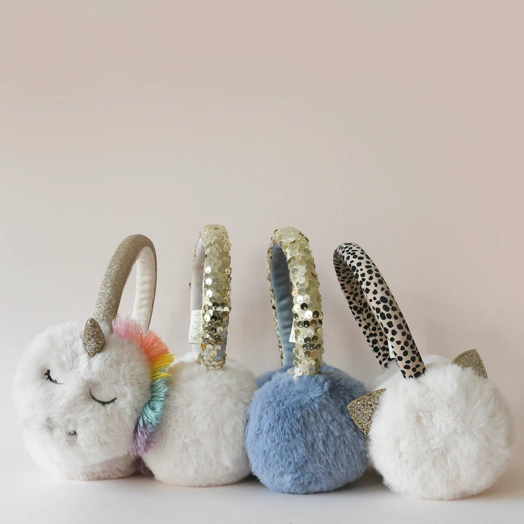 Rockahula: Shimmer Sequin Earmuffs Blue - Acorn & Pip_Rockahula