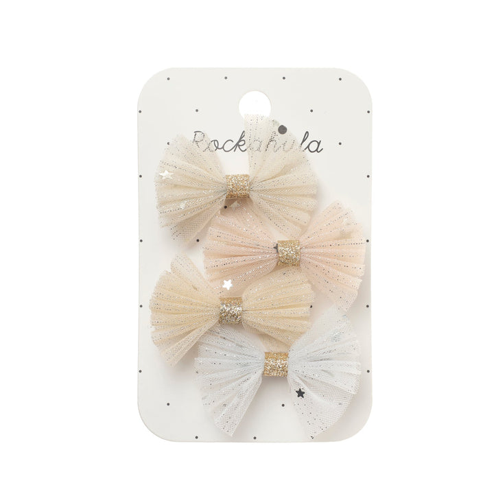 Rockahula shimmer tulle mini bow clips