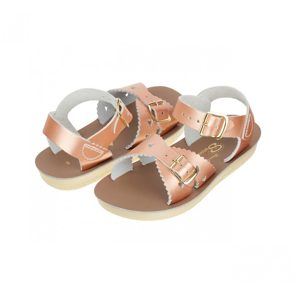 Salt-Water Sandals: Sweetheart Rose Gold Kids Sandals - Acorn & Pip_Salt-Water Sandals