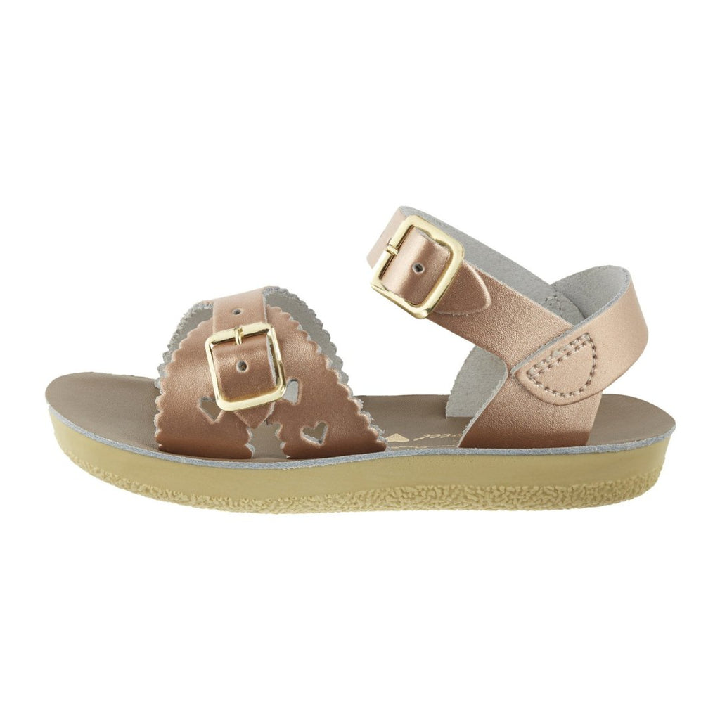 Salt-Water Sandals: Sweetheart Rose Gold Kids Sandals - Acorn & Pip_Salt-Water Sandals