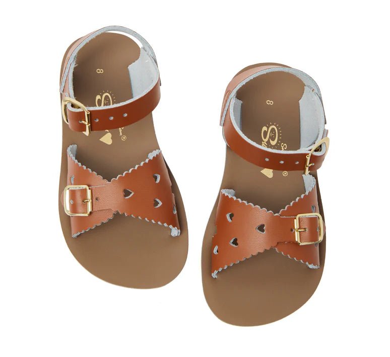 Salt-Water Sandals: Sweetheart Tan Kids Sandals - Acorn & Pip_Salt-Water Sandals