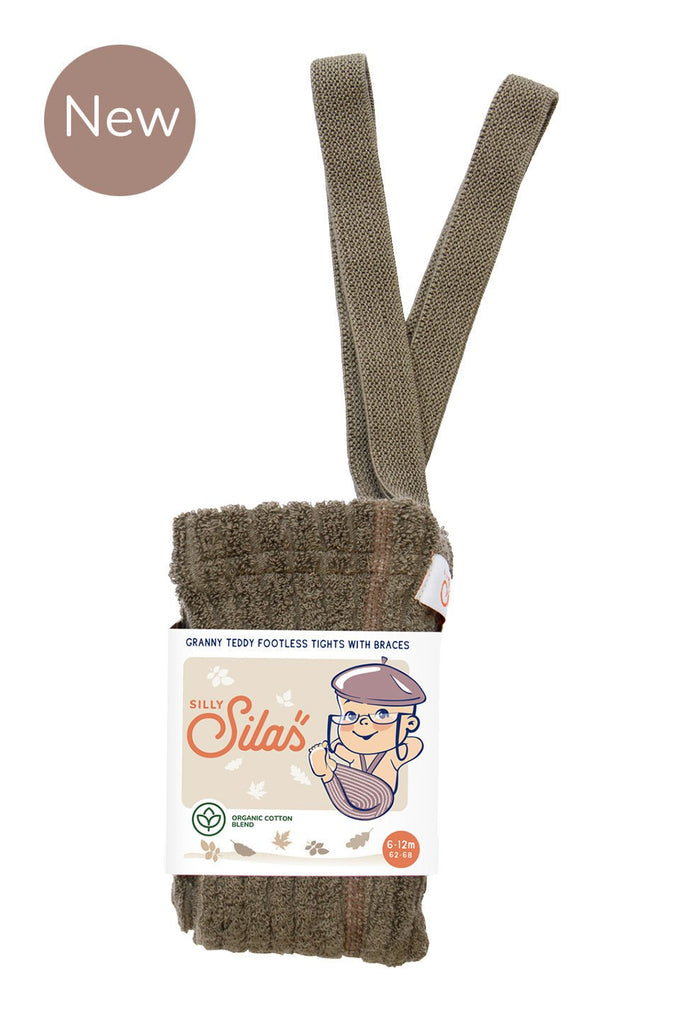 Silly Silas: Granny Footed Tights - Seaweed Brown - Acorn & Pip_Silly Silas