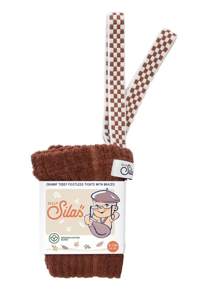 Silly Silas: Granny Footless Tights - Cinnamon Checked - Acorn & Pip_Silly Silas