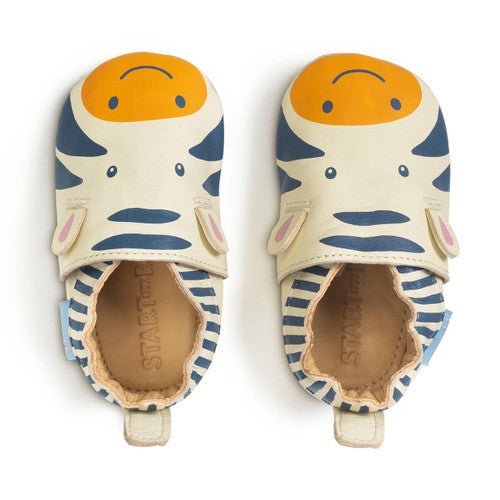 Start - Rite: Fable Leather Moccasins - Zebra / Cream Leather - Acorn & Pip_Start Rite