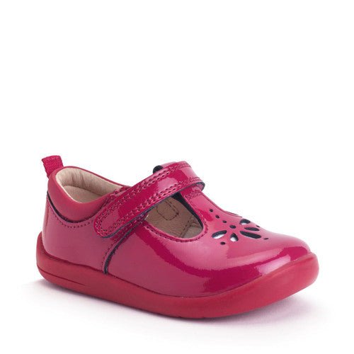 Start - Rite: Puzzle Cherry Red Patent T - Bar Girl's Shoes - Acorn & Pip_Start Rite