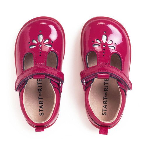 Start - Rite: Puzzle Cherry Red Patent T - Bar Girl's Shoes - Acorn & Pip_Start Rite