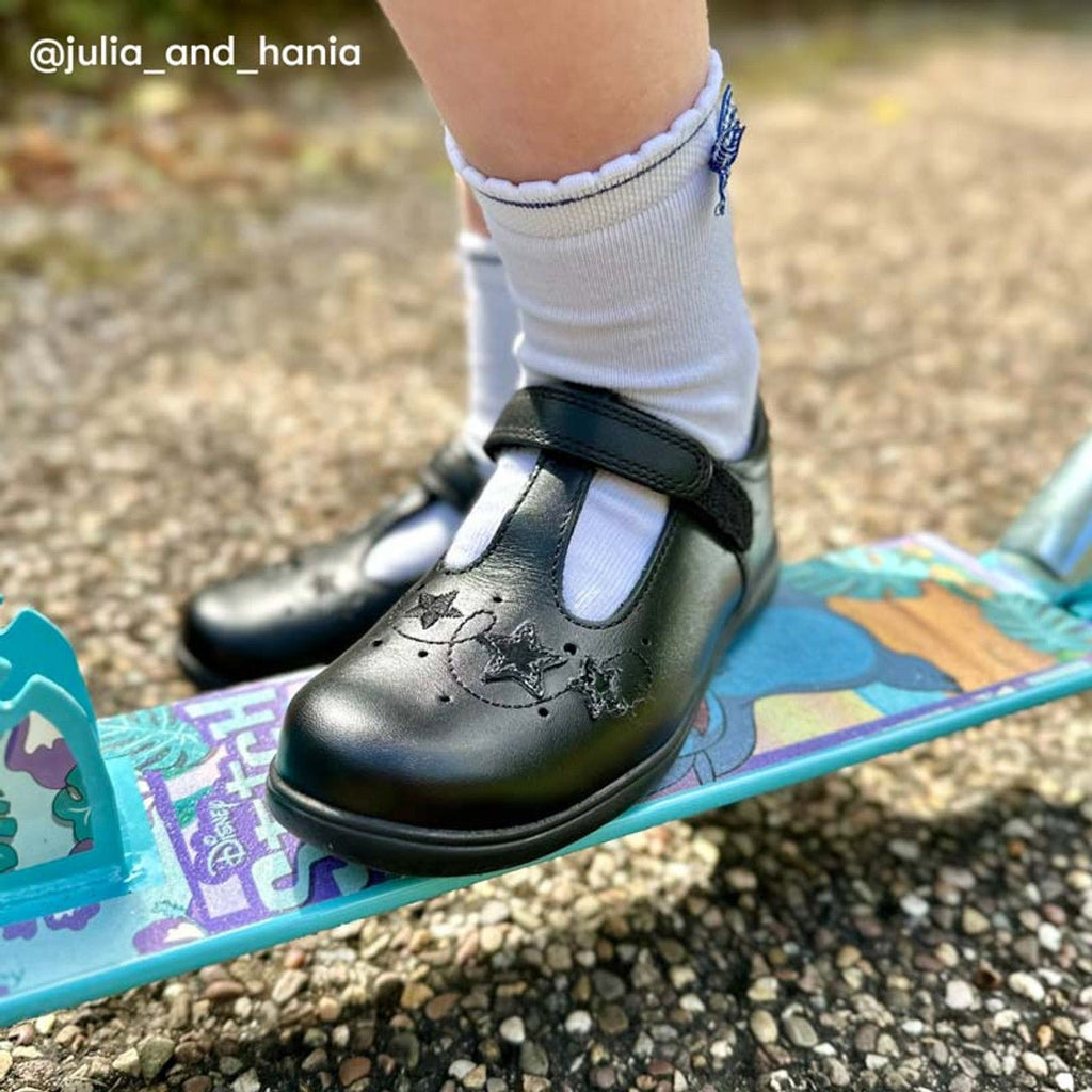 Start - Rite: Star Jump T - Bar Girls School Shoes - Black Leather - Acorn & Pip_Start Rite