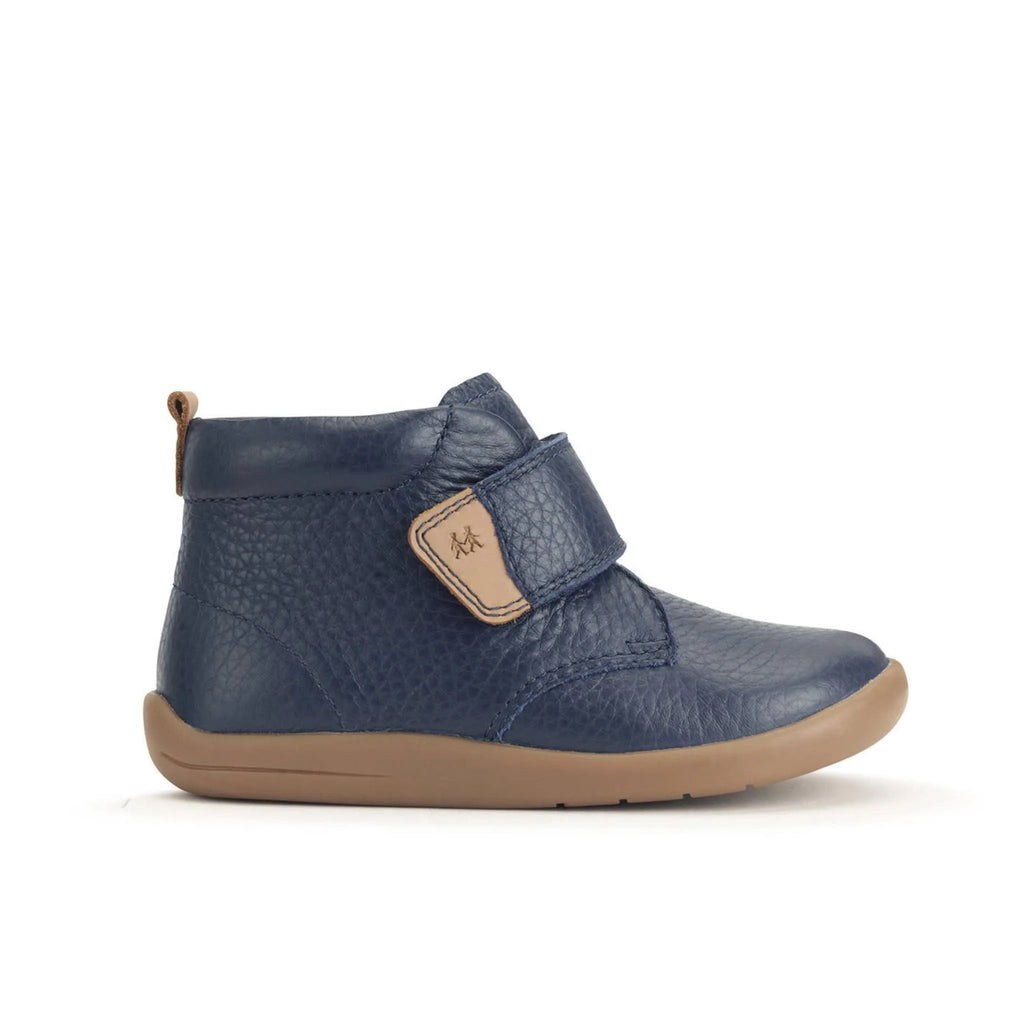 Start - Rite: Totter Velcro Boot - Navy Leather - Acorn & Pip_Start Rite