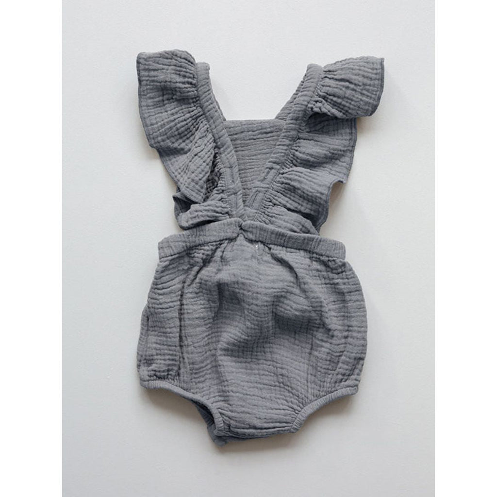 The Simple Folk: The Ruffle Romper - Lead Grey - Acorn & Pip_The Simple Folk