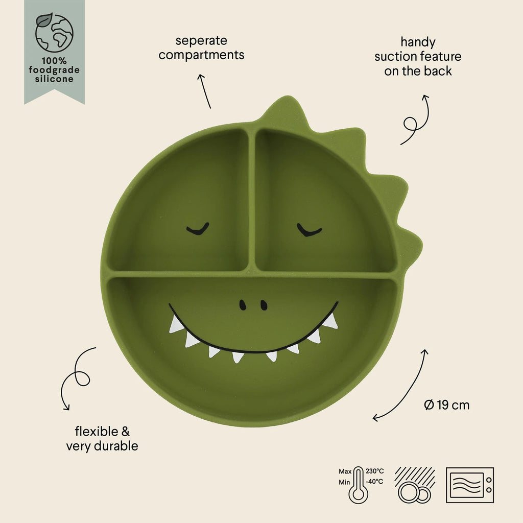 Trixie: Mr Dino - Divided Suction Plate - Acorn & Pip_Trixie