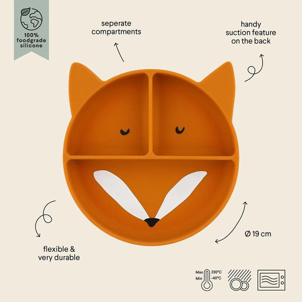 Trixie: Mr Fox - Divided Suction Plate - Acorn & Pip_Trixie