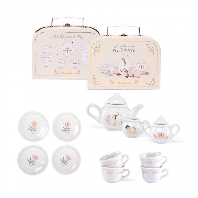 Moulin Roty: Ceramic Tea Set - La Petite Ecole De Danse - Role-Play Toys for Kids at Acorn & Pip