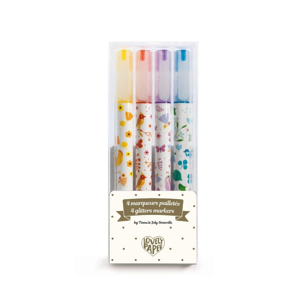 Djeco 4 Tinou Glitter Markers For Kids At Acorn & Pip