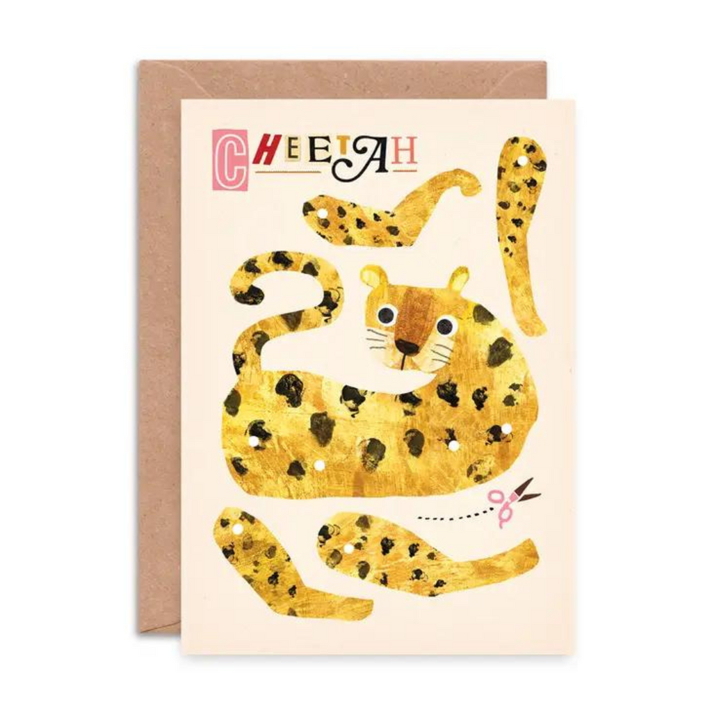 Emily Nash: Cheetah Pin Puppet Birthday Card at Acorn & Pip