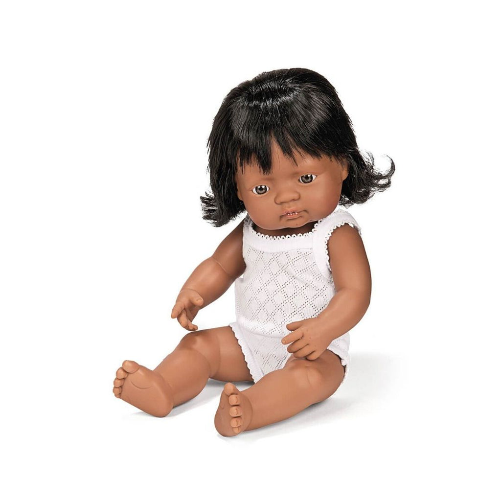 Miniland Baby Doll - Hispanic Girl With Hair (38cm)