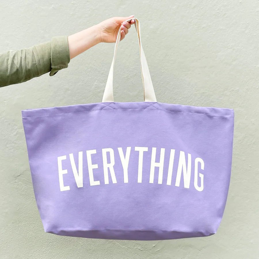 Alphabet Bags: Everything Oversized Lilac Big Tote Bag - Acorn & Pip_Alphabet Bags