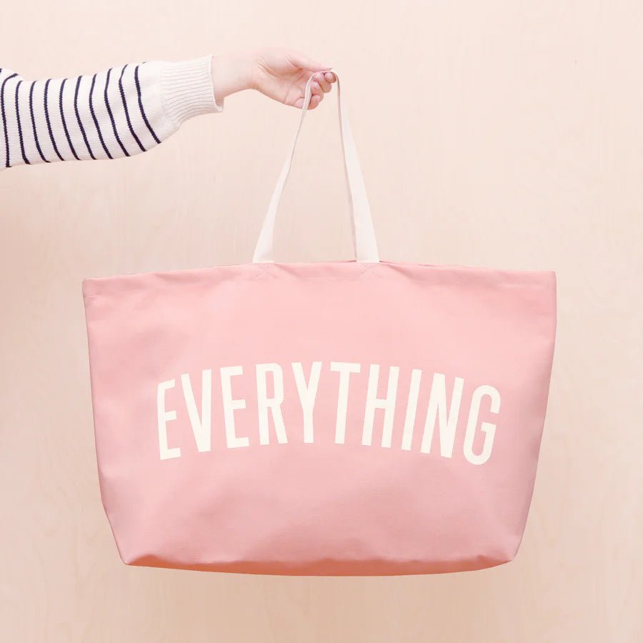 Alphabet Bags: Everything Oversized Pink Big Tote Bag - Acorn & Pip_Alphabet Bags