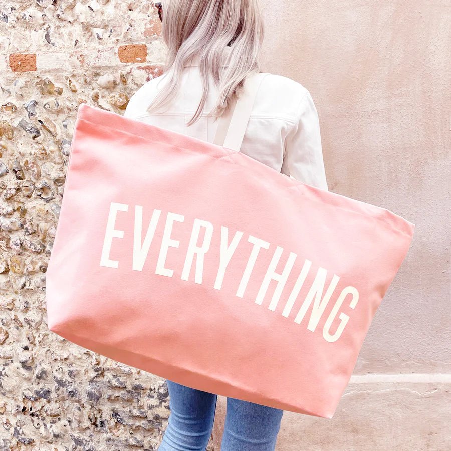Alphabet Bags: Everything Oversized Pink Big Tote Bag - Acorn & Pip_Alphabet Bags