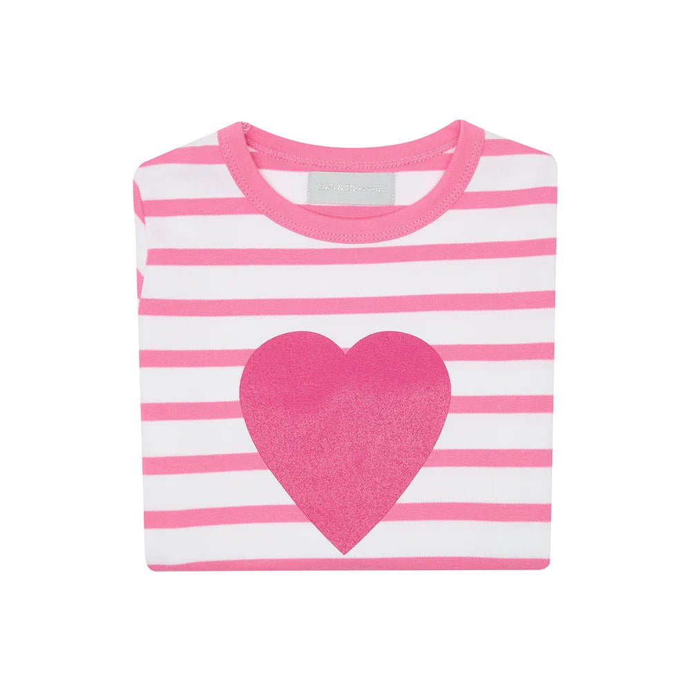 Bob & Blossom: Hot Pink & White Striped Top - Heart - Acorn & Pip_Bob & Blossom