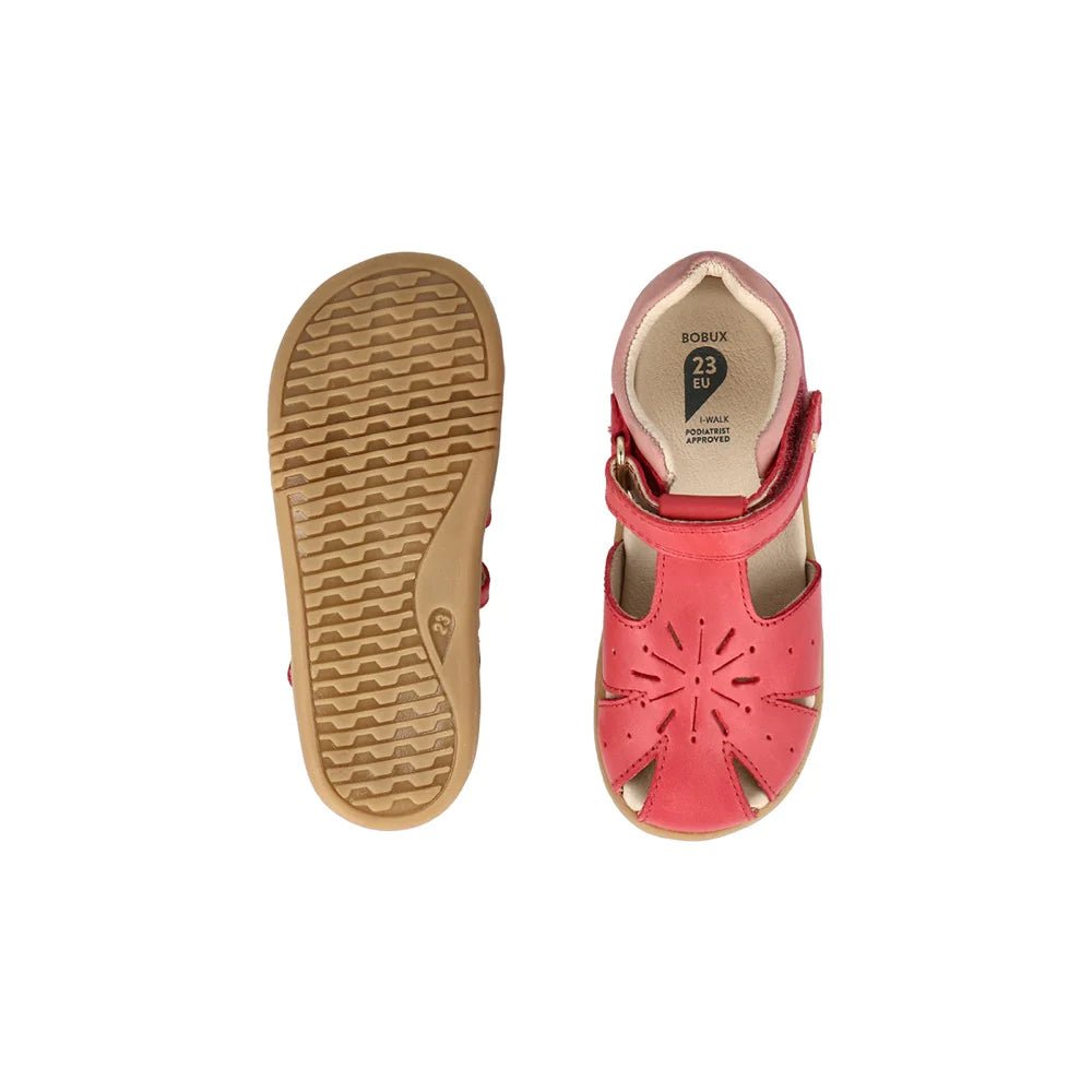 Bobux: I-Walk Compass Girls Sandals - Mineral Red + Rose - Acorn & Pip_Bobux